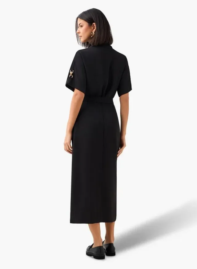 Midi Belted Shirt Dress with Pockets – image 4