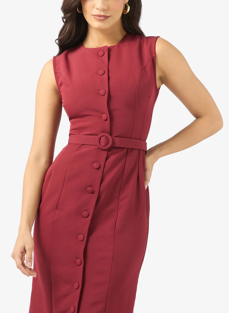 Slit Shift Dress