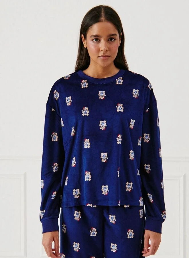 Patterned Velvet Top