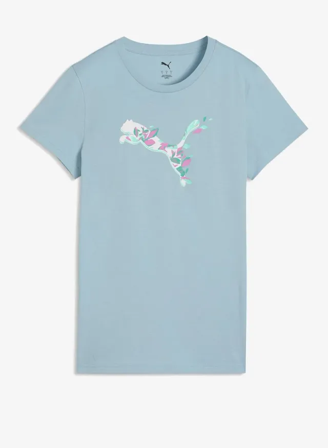 Women's Floral Cat Graphic Tee Pink – image 4