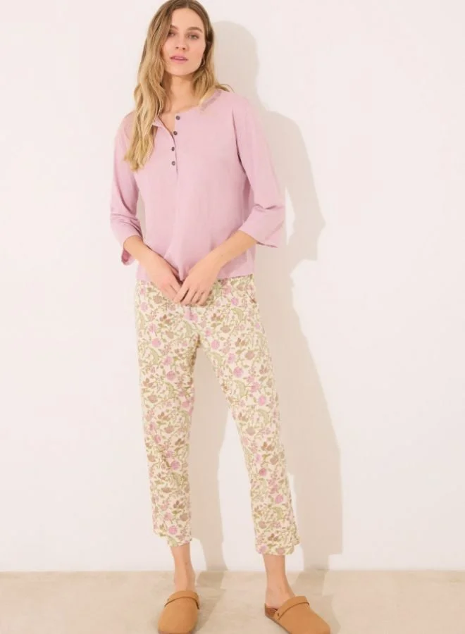 Cotton Long Sleeve T-Shirt Pink