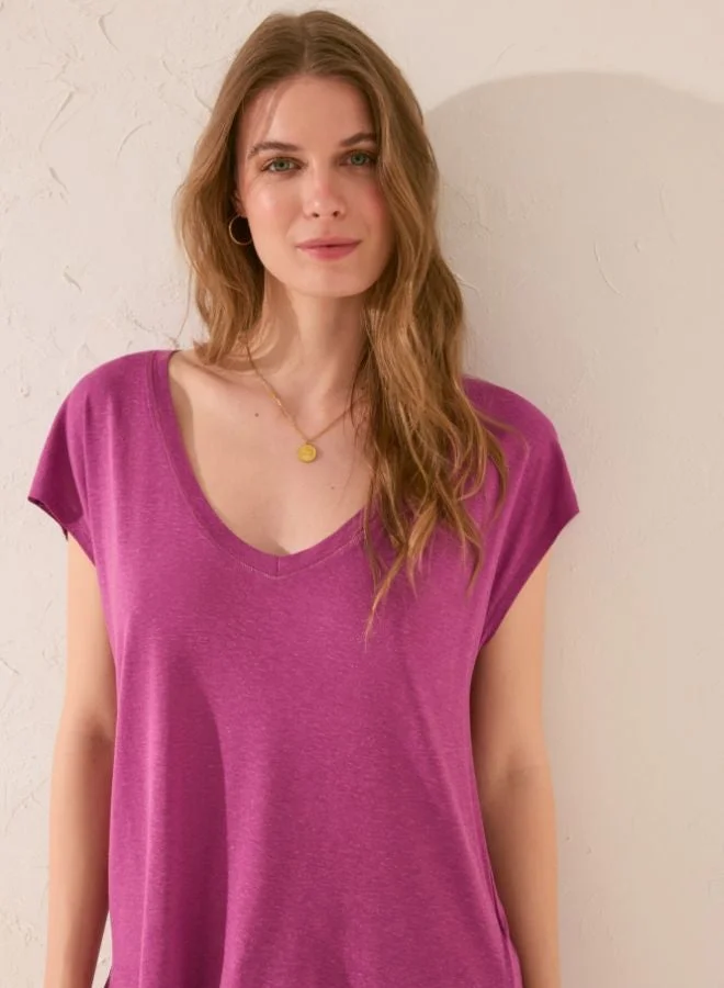 Viscose Short Sleeve T-shirt Purple/lilac
