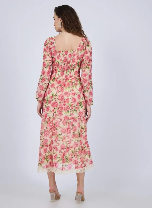 Floral Tiered Midi Dress Multi – image 5