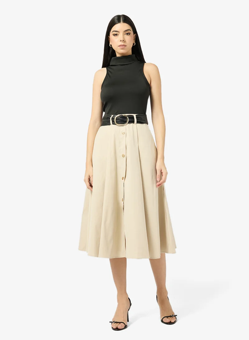 Colorblock A-line Dress