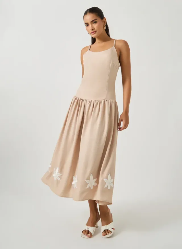 Floral Applique Midi Dress – image 2