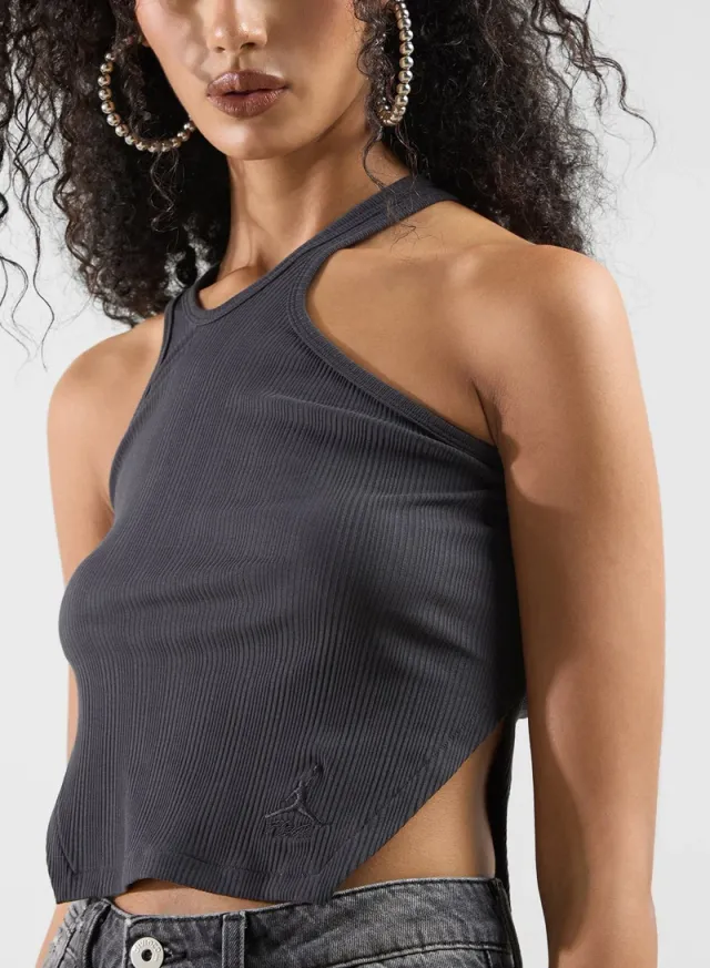Asymmetric Ribbed Cropped Tank Top for Women – image 3