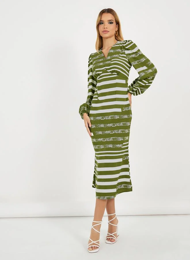 Striped Midi Dress