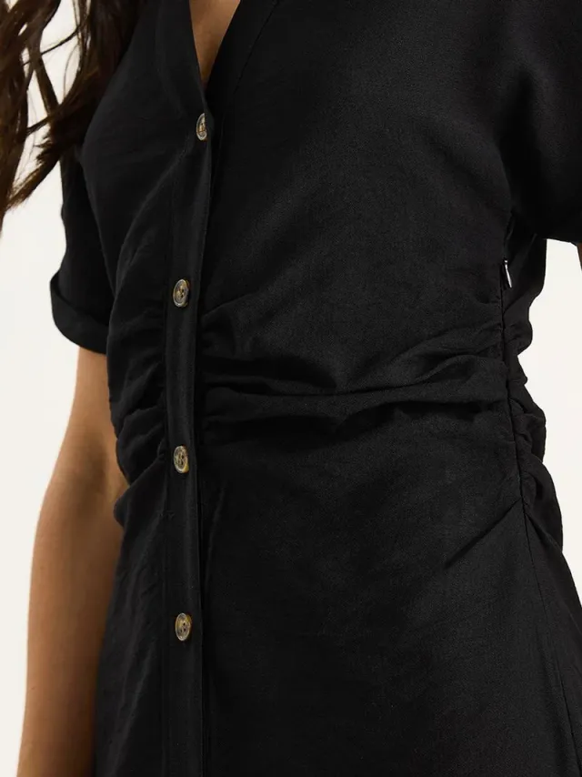 LUCCI V-neck Button-Front Midi Dress – image 5