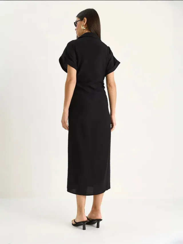 LUCCI V-neck Button-Front Midi Dress – image 6