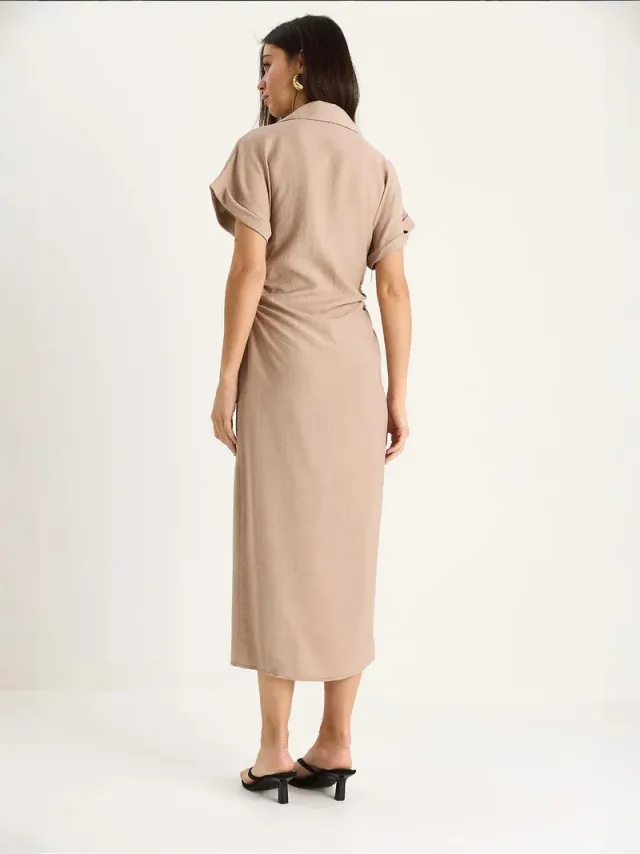 LUCCI V-neck Button-Front Midi Dress – image 6