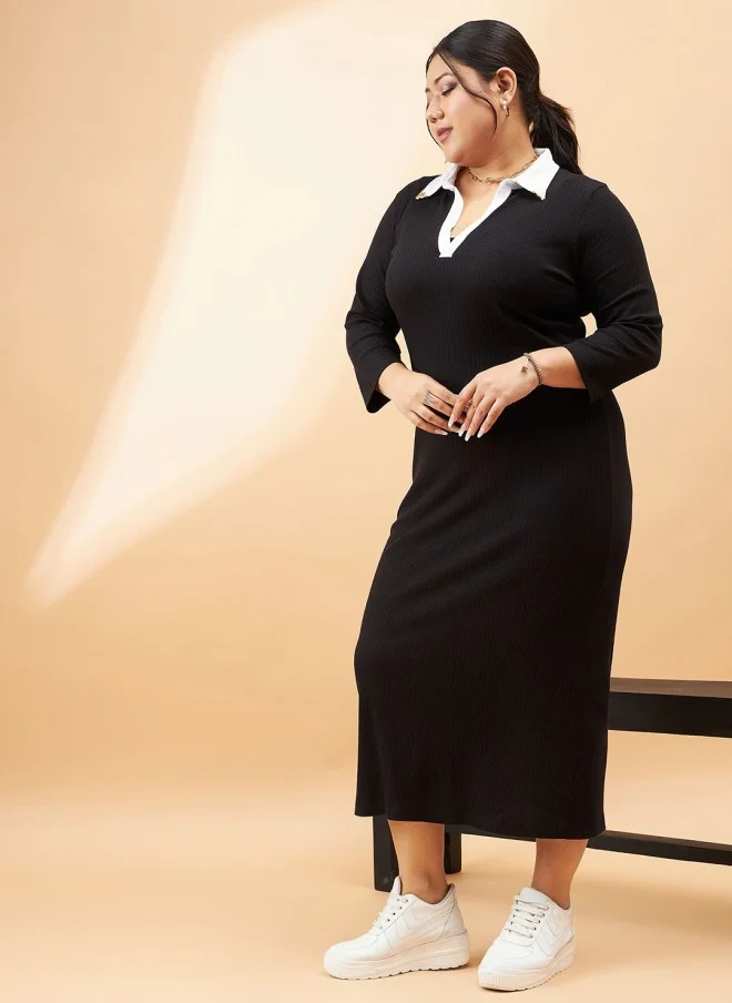 فستان ميدي أسود نسائي