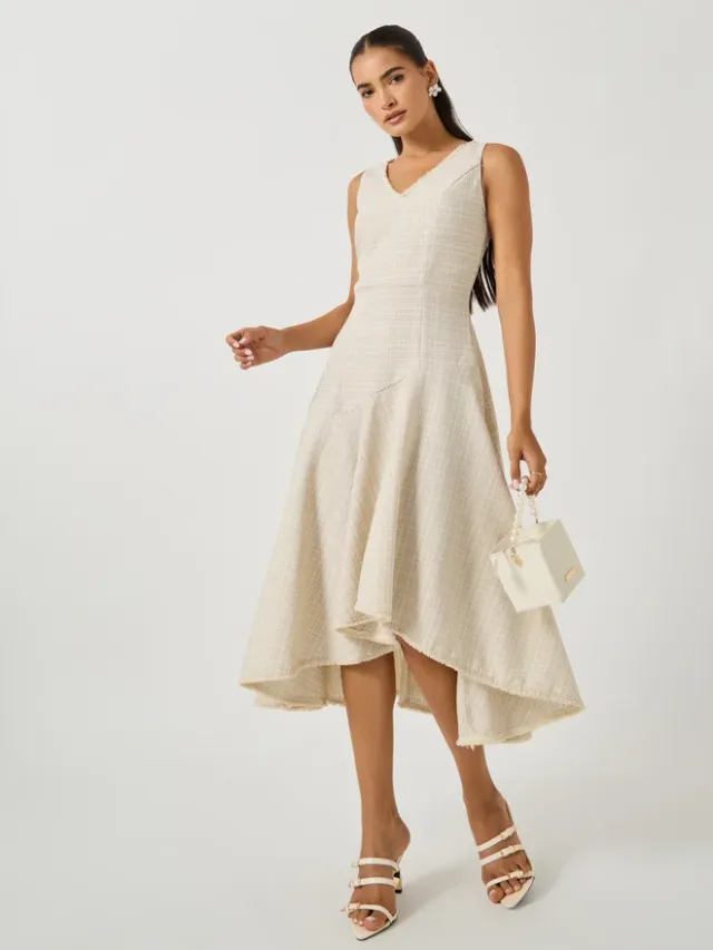 Tweed Asymmetric Dress
