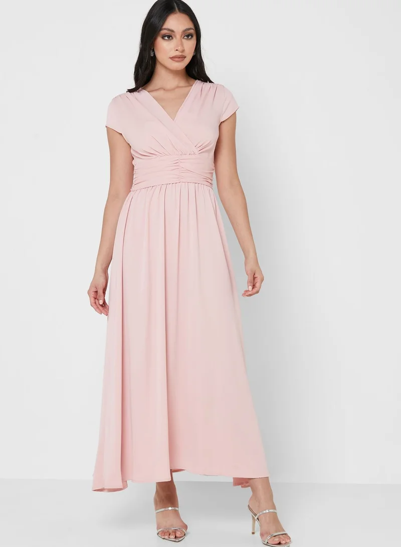 Ruched Waist Fit & Flare Dress