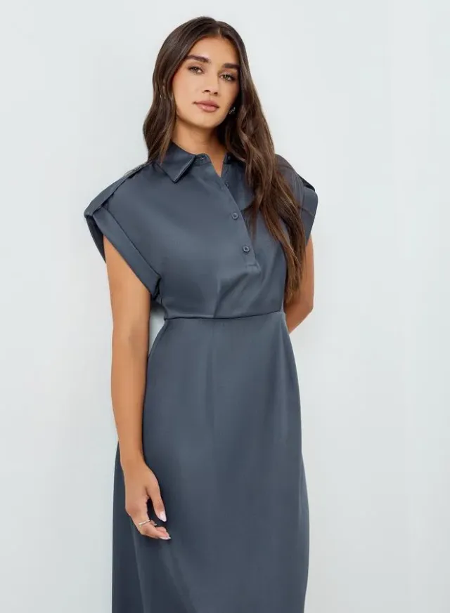 Sleeveless Midi Dress Grey