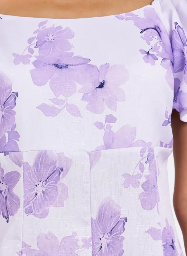 Women's Floral Midi A-Line Dress – image 4