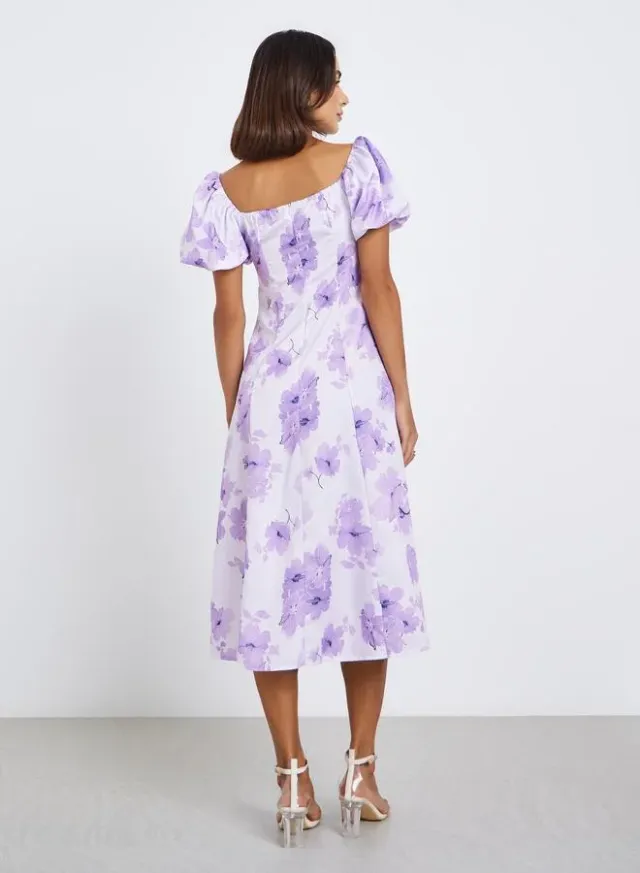 Women's Floral Midi A-Line Dress – image 5