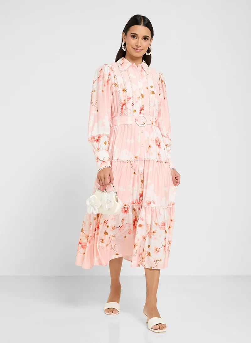 Floral Belted Dress