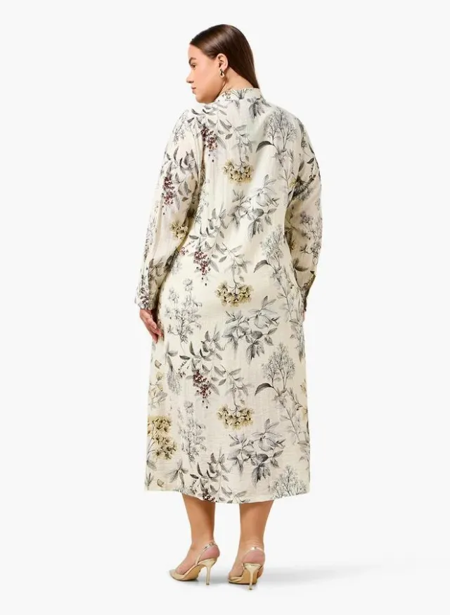 Ulla Popken Plus Size Floral Print Button-Down Shirt Dress – image 6