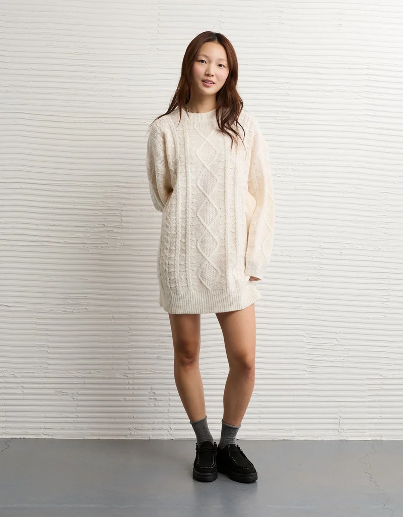 Cable Knit Sweater Dress