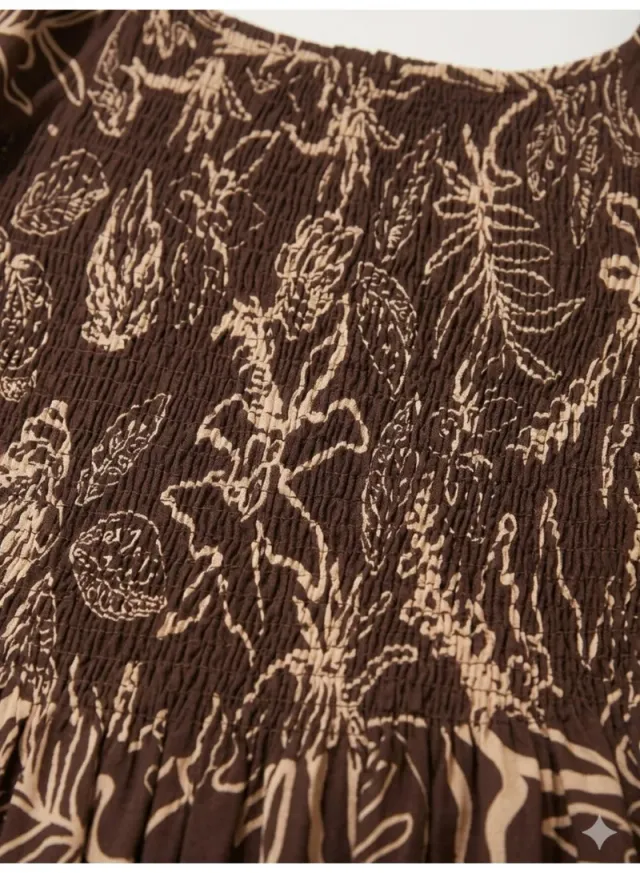 Printed Midi Dress Square Neck – image 4