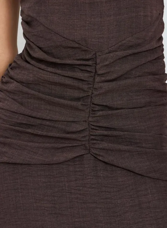 Sleeveless Maxi Sheath Dress Brown – image 4