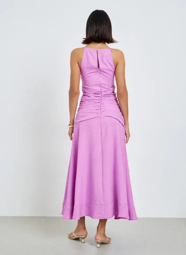 Sleeveless Maxi Sheath Dress Brown – image 3