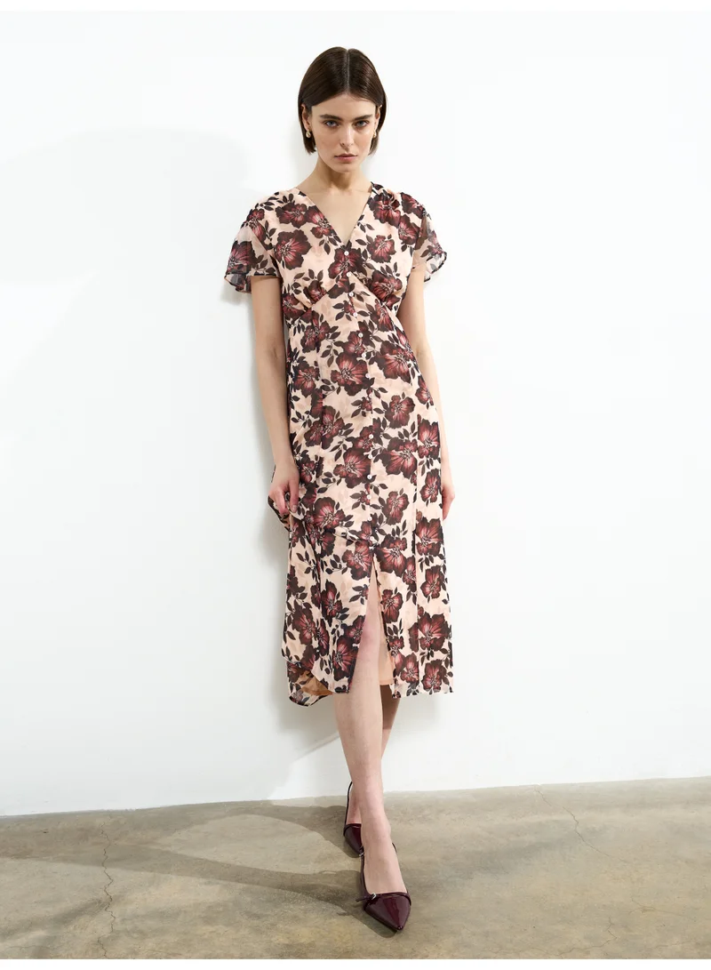Flutter Sleeve Tea Dress