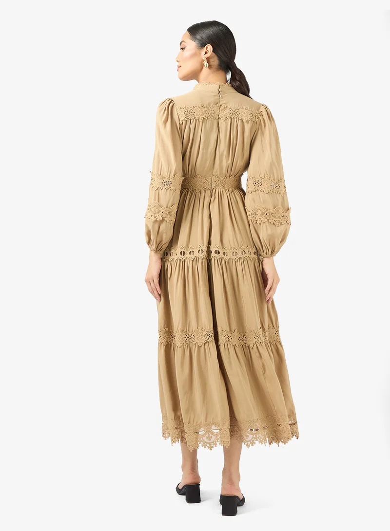 Tiered Lace Insert Dress