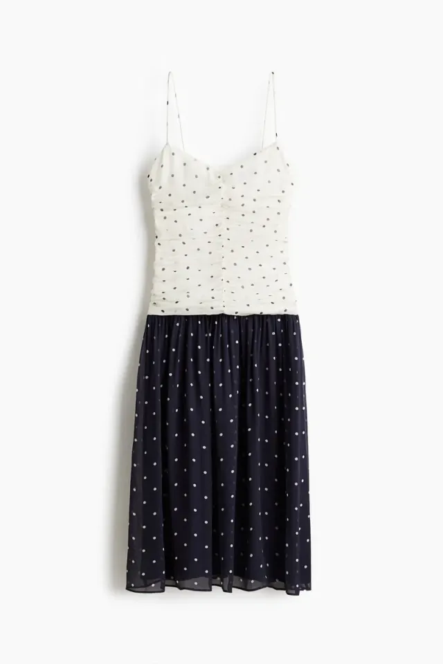 Calf-Length Sweetheart Neck Gathered Strappy Fit & Flare Dress – image 4