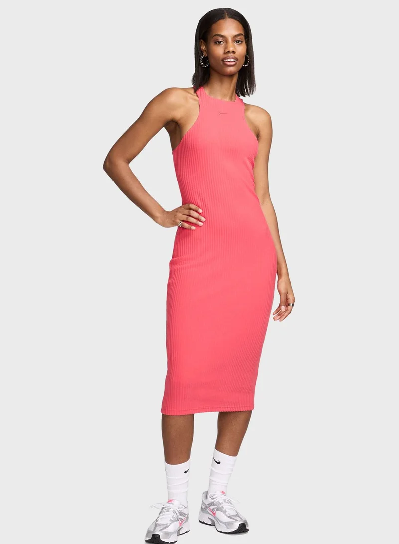 Ribbed Halter Midi Dress