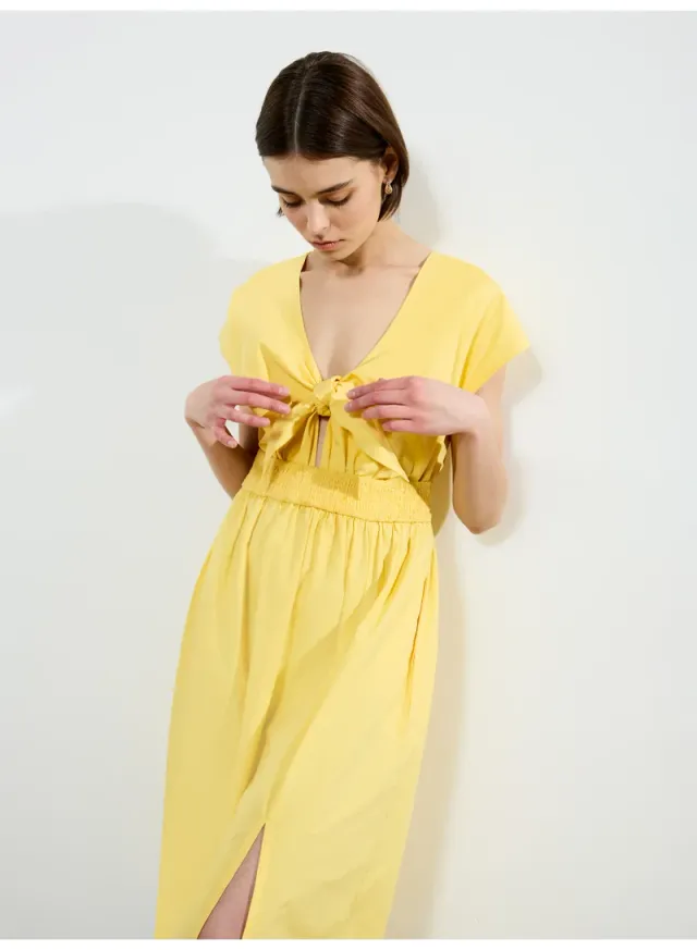Poplin Tie Midi Dress – image 4