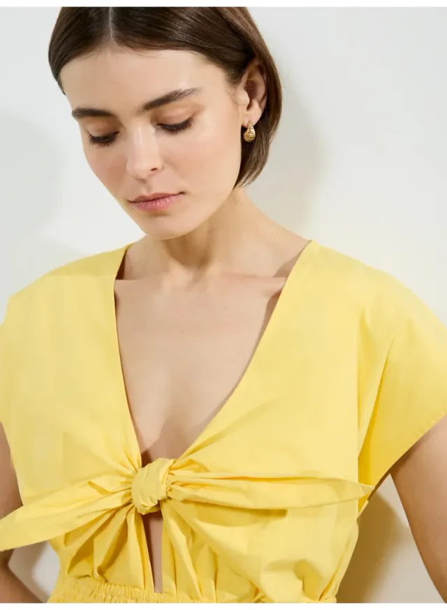 Poplin Tie Midi Dress – image 5