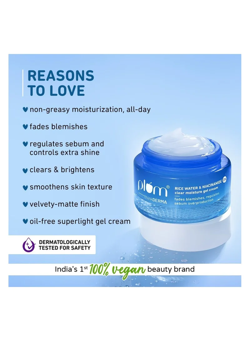 2% Niacinamide Rice Water Super Light Gel Cream Face Moisturizer