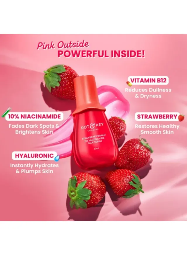 Dot & Key 10% Niacinamide + Strawberry Face Serum Bright Pink – image 4