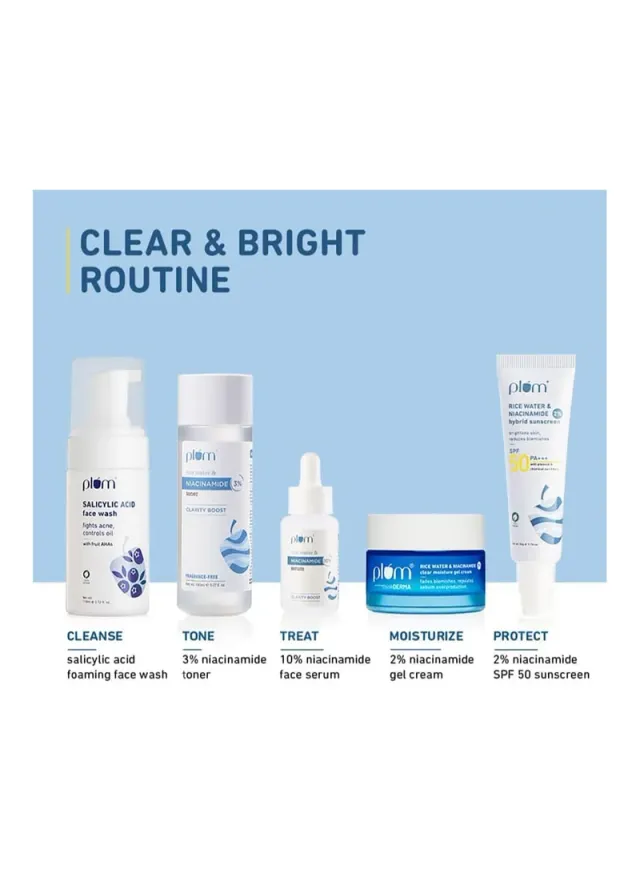 Plum Simply Bright 2% Niacinamide Rice Water Brightening Face Wash 100ml – image 6