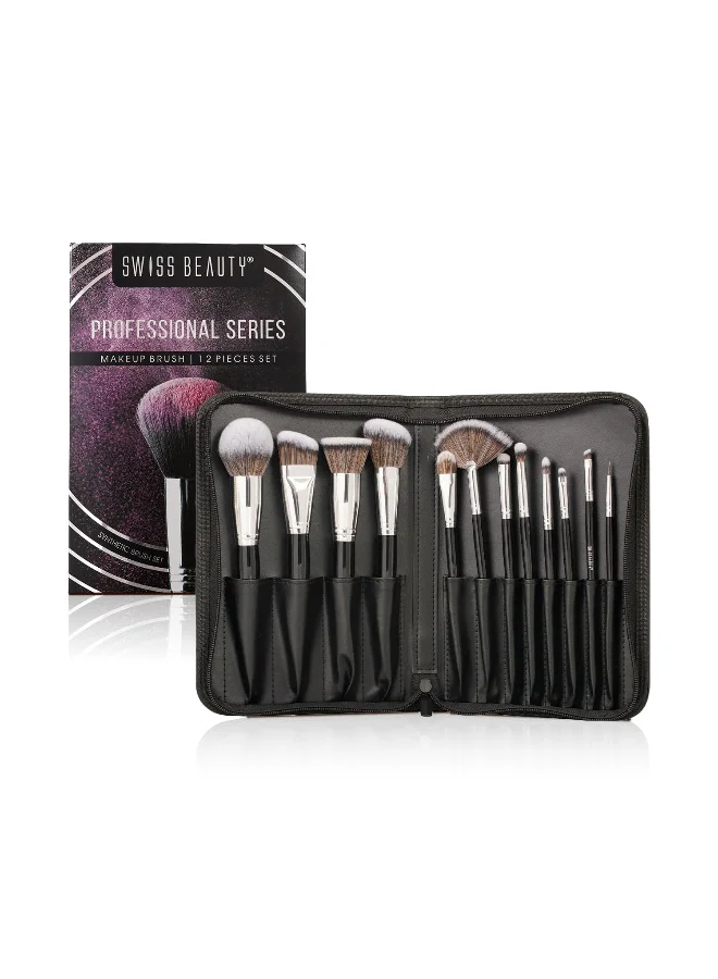 Swiss Beauty Makeup Brush Set 12Pcs Transparent