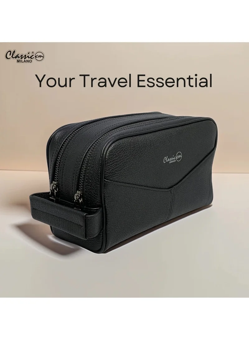 Milano Leather Travel Toiletry Bag