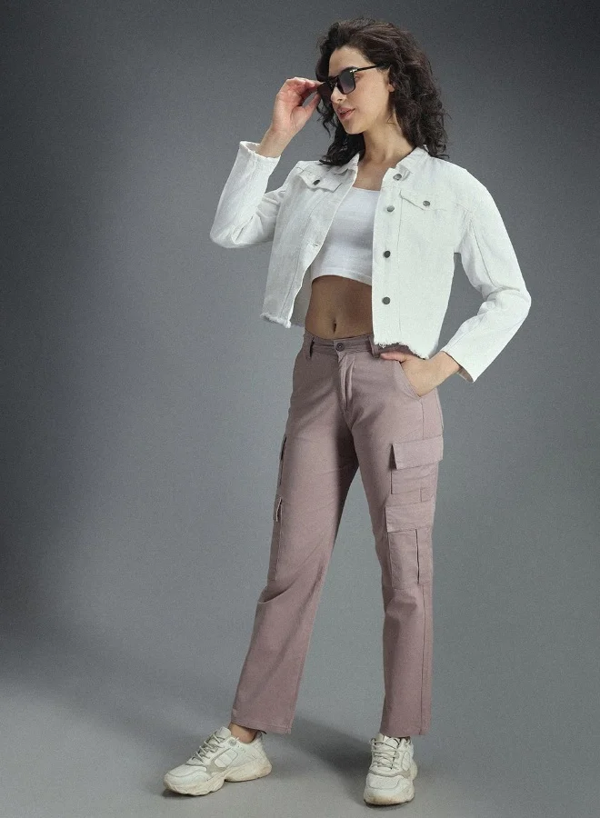 Women's Dad Fit Cargo Trousers Brown