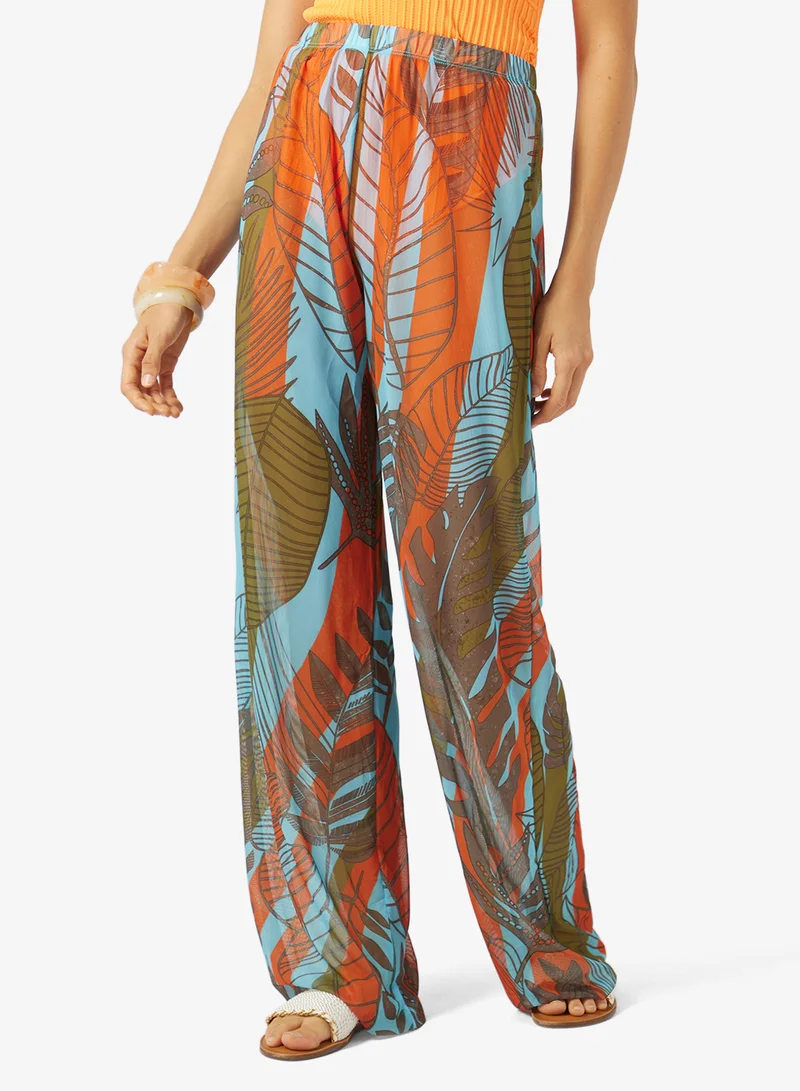 Printed Sheer Beach Pant