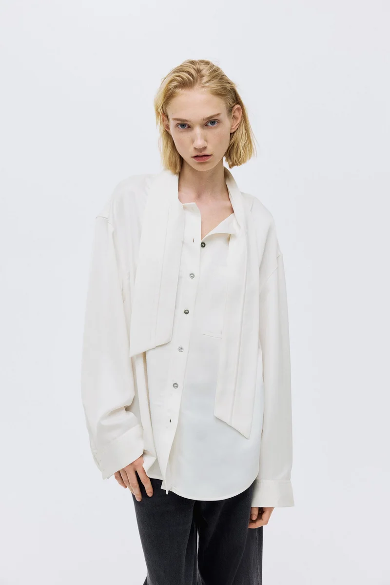 Bow-Collar Blouse
