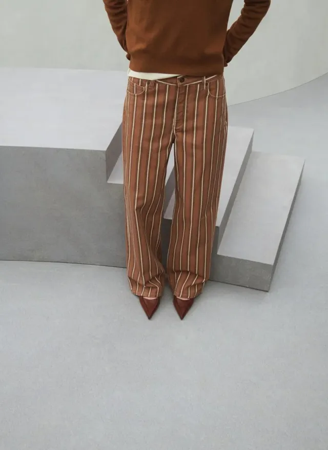 Straight Striped Jeans