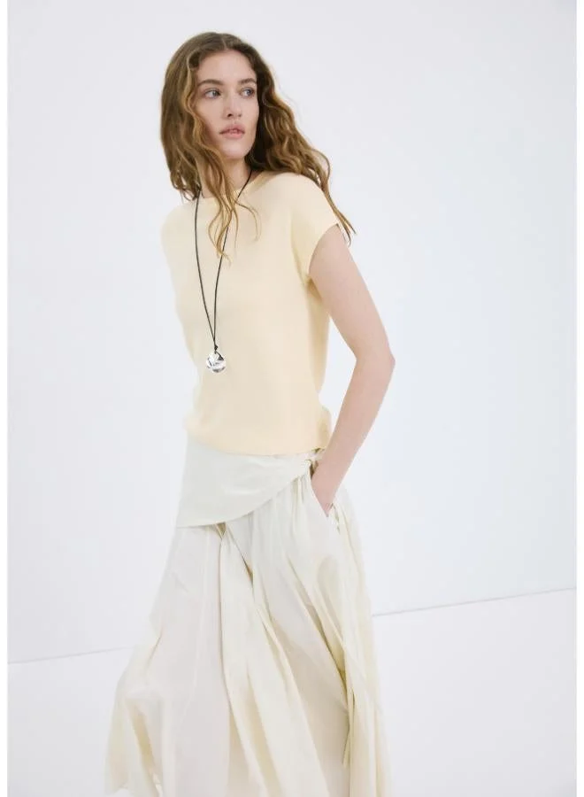 Short Sleeve Knitted Cotton Sweater