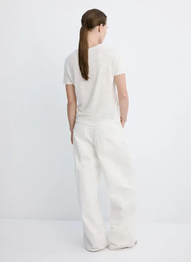 V-neck Linen T-Shirt – image 2