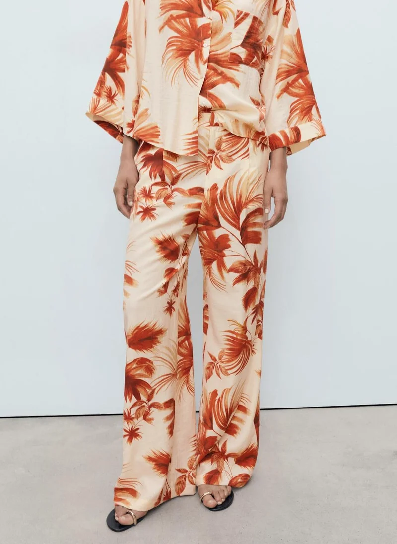 Palm-Tree Print Pants