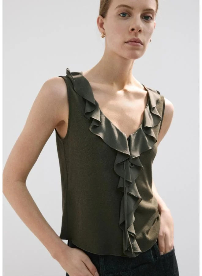 Ruffled V-Neck Top