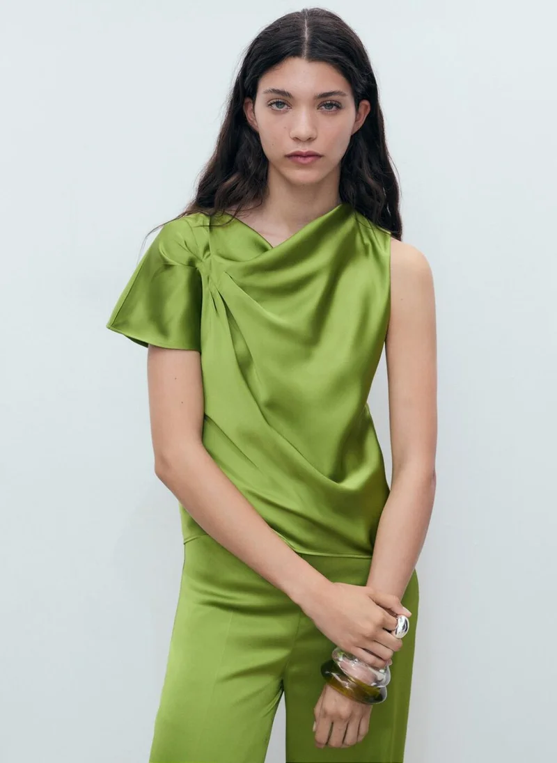 Satin Draped Shirt