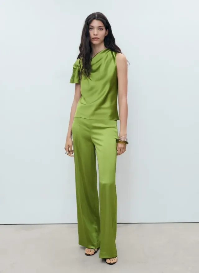 Satin Draped Shirt – image 5