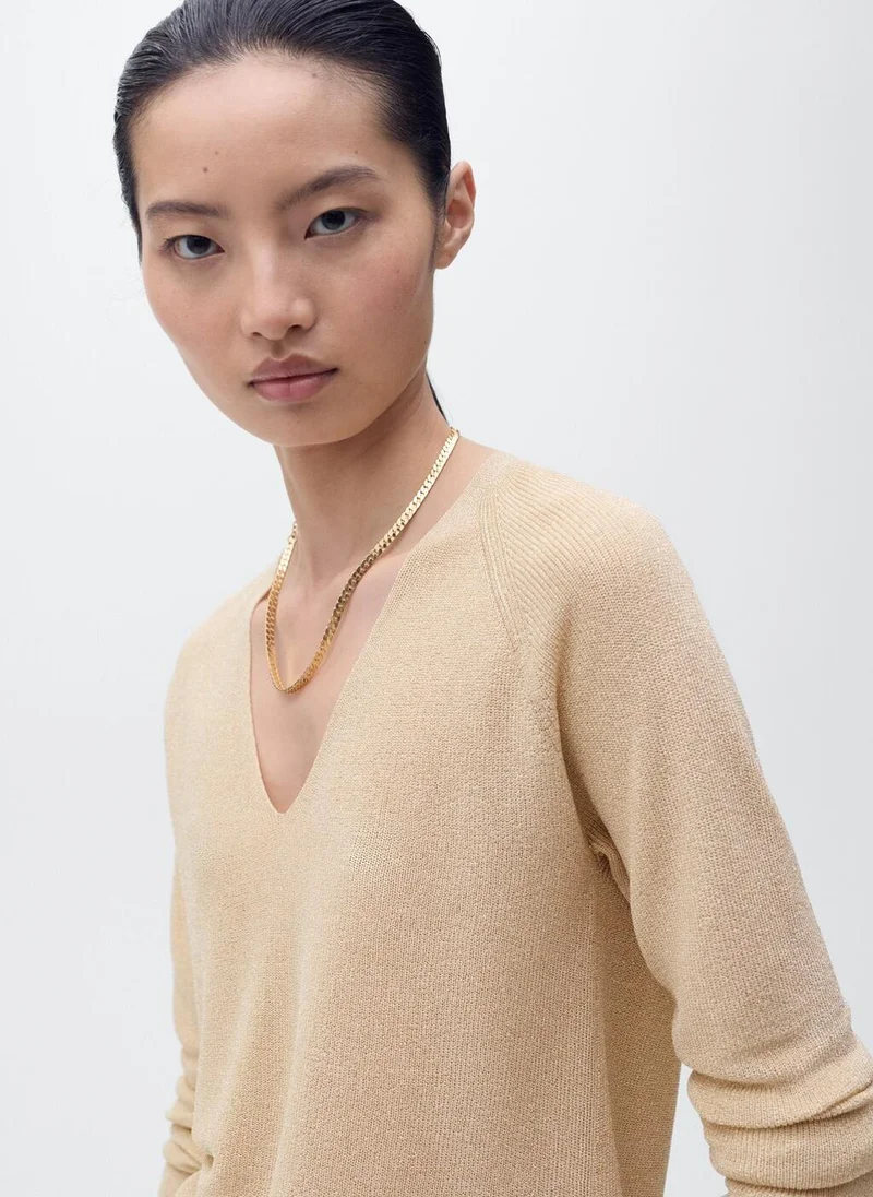 Lurex V-Neck Sweater