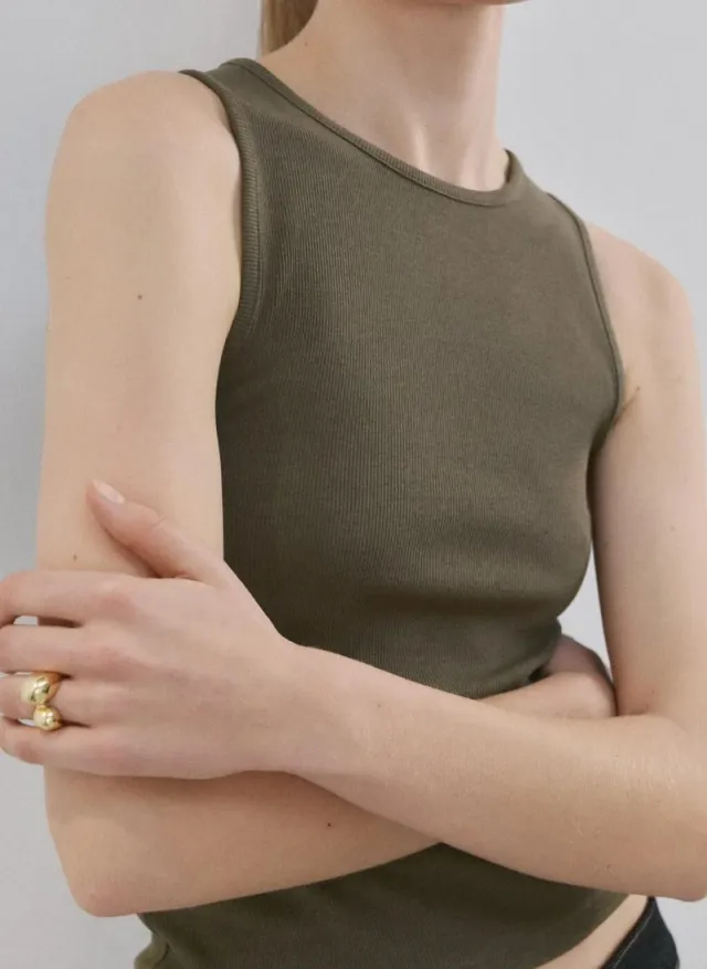 Ribbed Cotton Blend Top – image 4