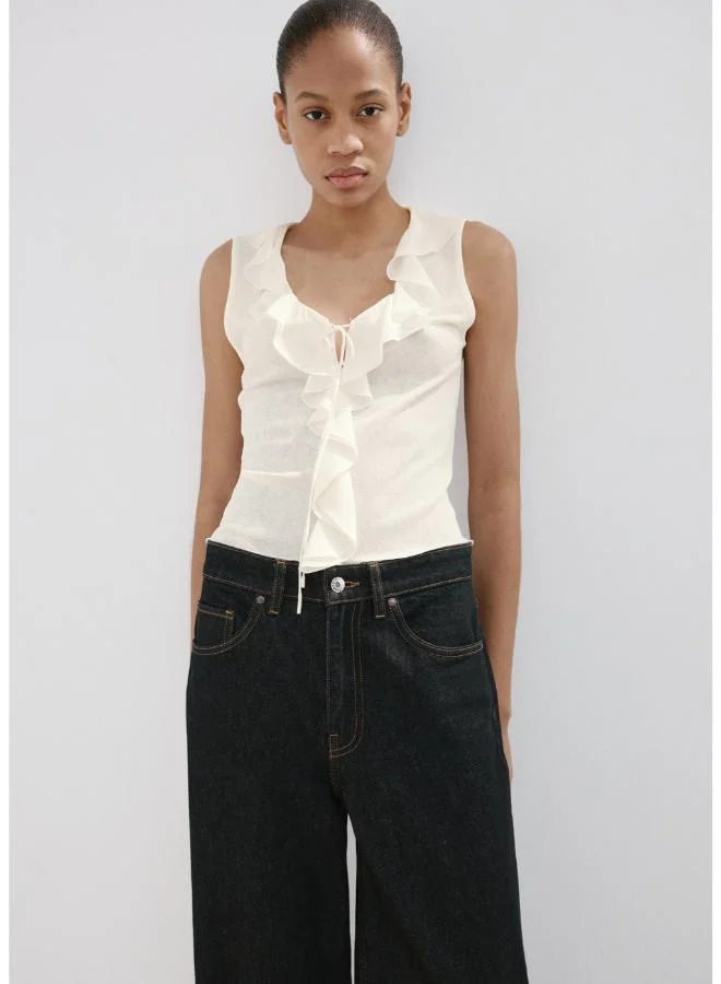 Ruffled V-Neck Top